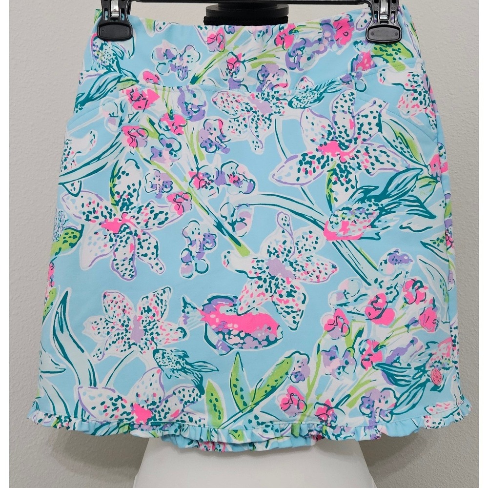 Lilly Pulitzer Luxletic Skort Vivid Colors Hot Pink Pockets sz 00